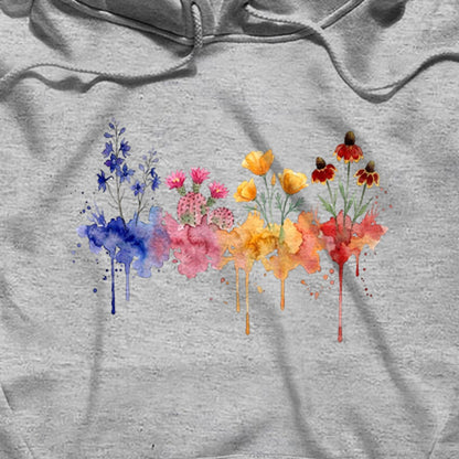 Watercolor Petrified Forest Wildflowers Hoodie