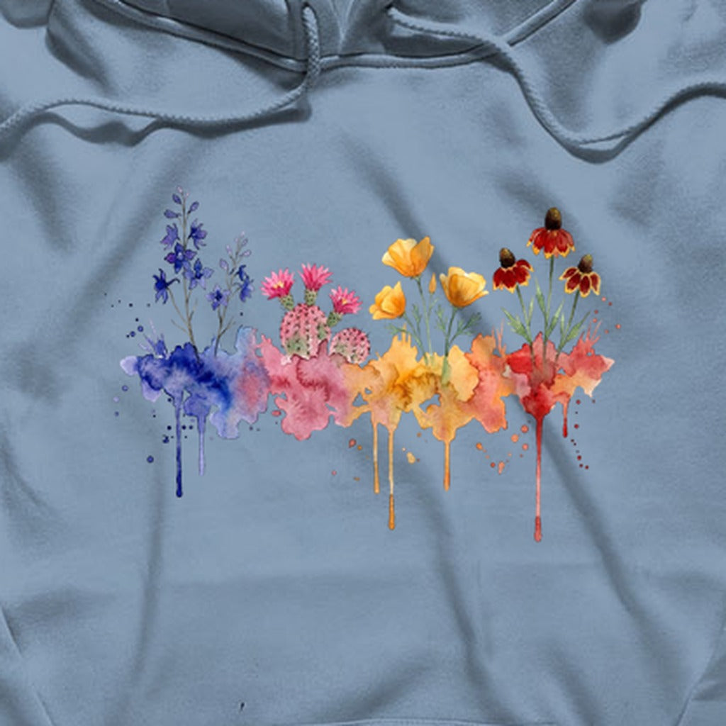Watercolor Petrified Forest Wildflowers Hoodie