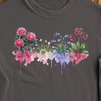 Watercolor Redwood Wildflowers Crewneck Sweatshirt