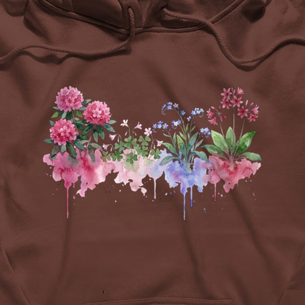 Watercolor Redwood Wildflowers Hoodie