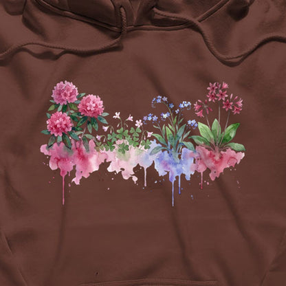 Watercolor Redwood Wildflowers Hoodie