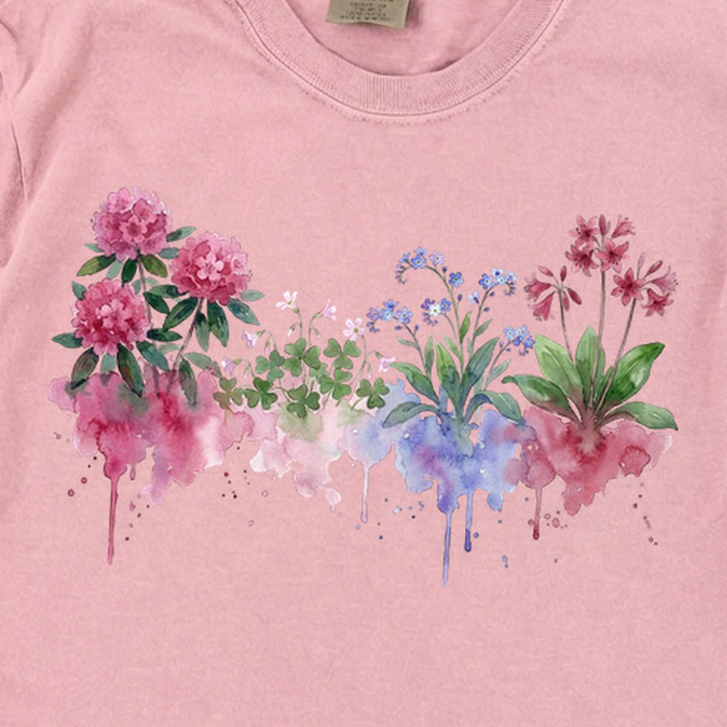 Watercolor Redwood Wildflowers Premium Long Sleeve