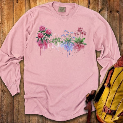 Watercolor Redwood Wildflowers Premium Long Sleeve