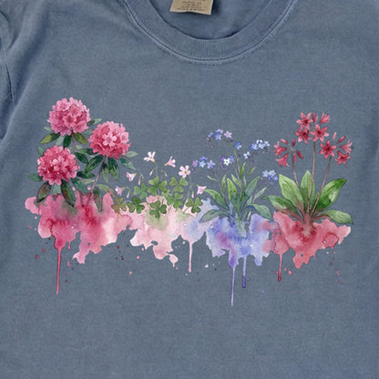 Watercolor Redwood Wildflowers Premium Long Sleeve