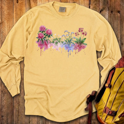 Watercolor Redwood Wildflowers Premium Long Sleeve