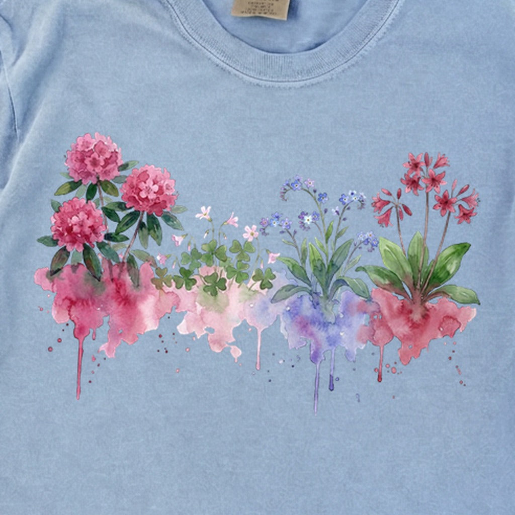 Watercolor Redwood Wildflowers Premium Long Sleeve