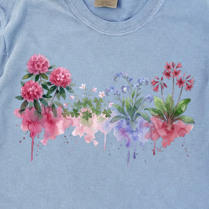 Watercolor Redwood Wildflowers Premium Long Sleeve