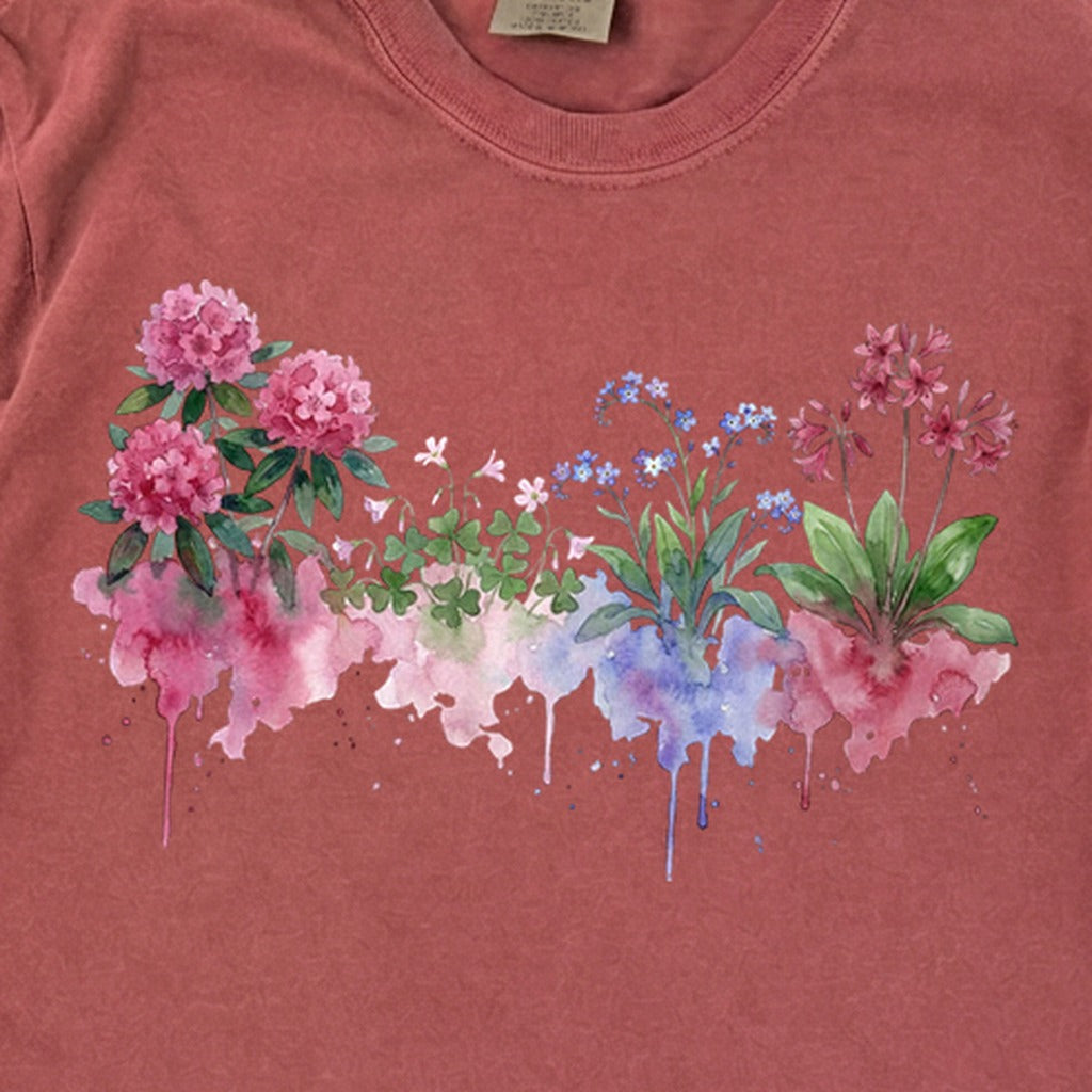Watercolor Redwood Wildflowers Premium Long Sleeve