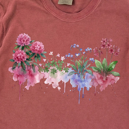 Watercolor Redwood Wildflowers Premium Long Sleeve