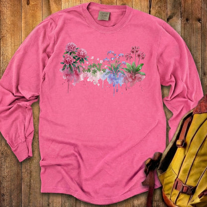 Watercolor Redwood Wildflowers Premium Long Sleeve