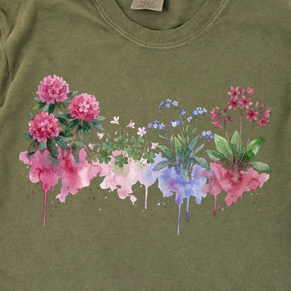 Watercolor Redwood Wildflowers Premium Long Sleeve