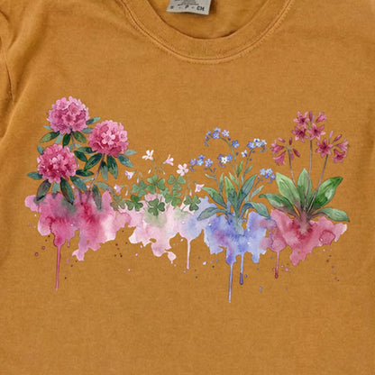 Watercolor Redwood Wildflowers Premium Long Sleeve