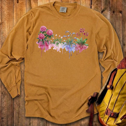Watercolor Redwood Wildflowers Premium Long Sleeve