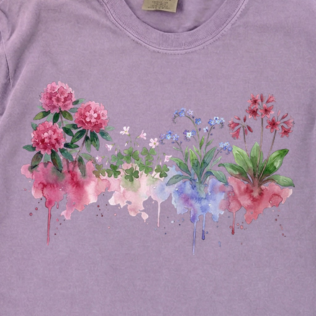 Watercolor Redwood Wildflowers Premium Long Sleeve