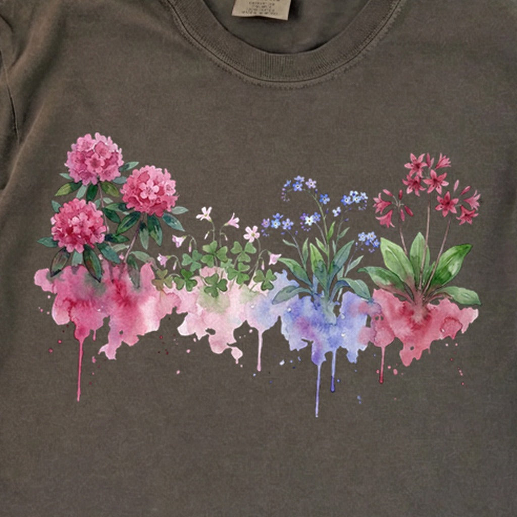 Watercolor Redwood Wildflowers Premium Long Sleeve