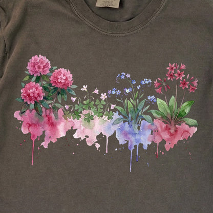 Watercolor Redwood Wildflowers Premium Long Sleeve