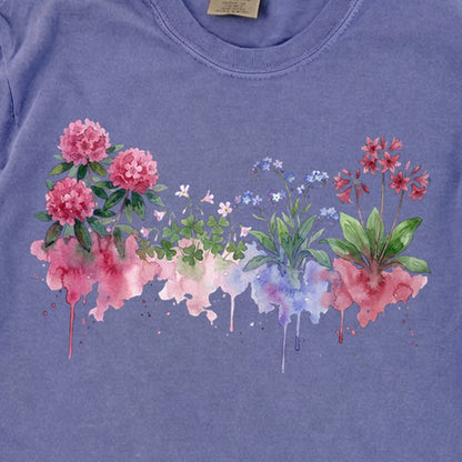 Watercolor Redwood Wildflowers Premium Long Sleeve
