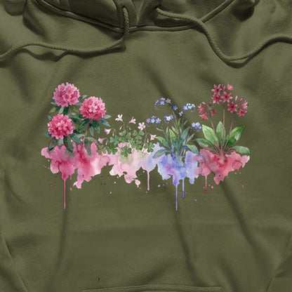 Watercolor Redwood Wildflowers Hoodie