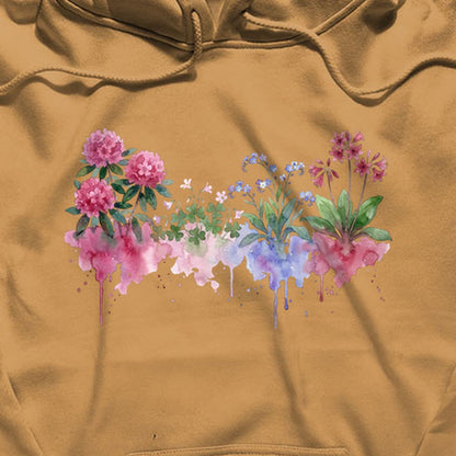 Watercolor Redwood Wildflowers Hoodie