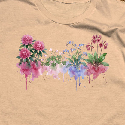 Watercolor Redwood Wildflowers T-Shirt