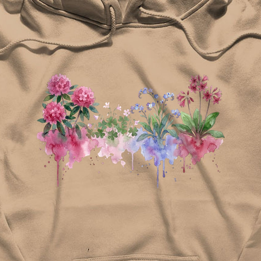 Watercolor Redwood Wildflowers Hoodie