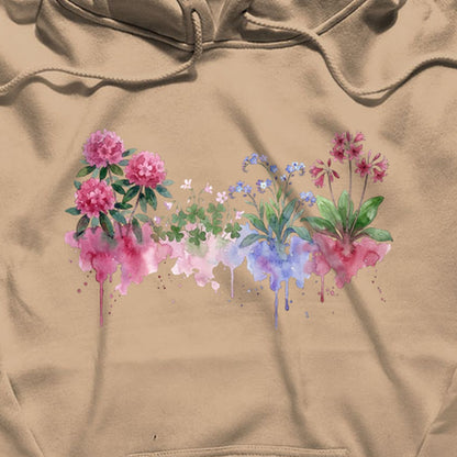 Watercolor Redwood Wildflowers Hoodie