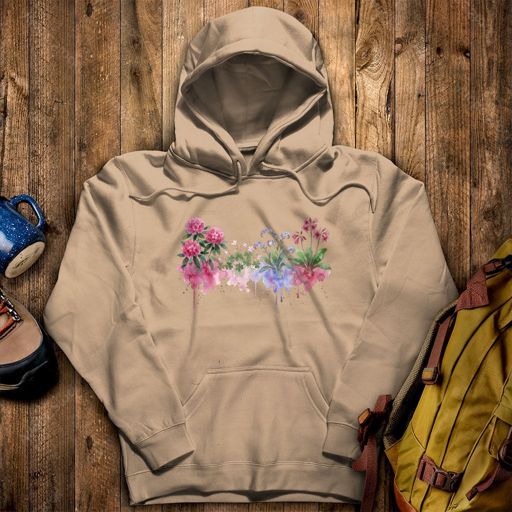 Watercolor Redwood Wildflowers Hoodie