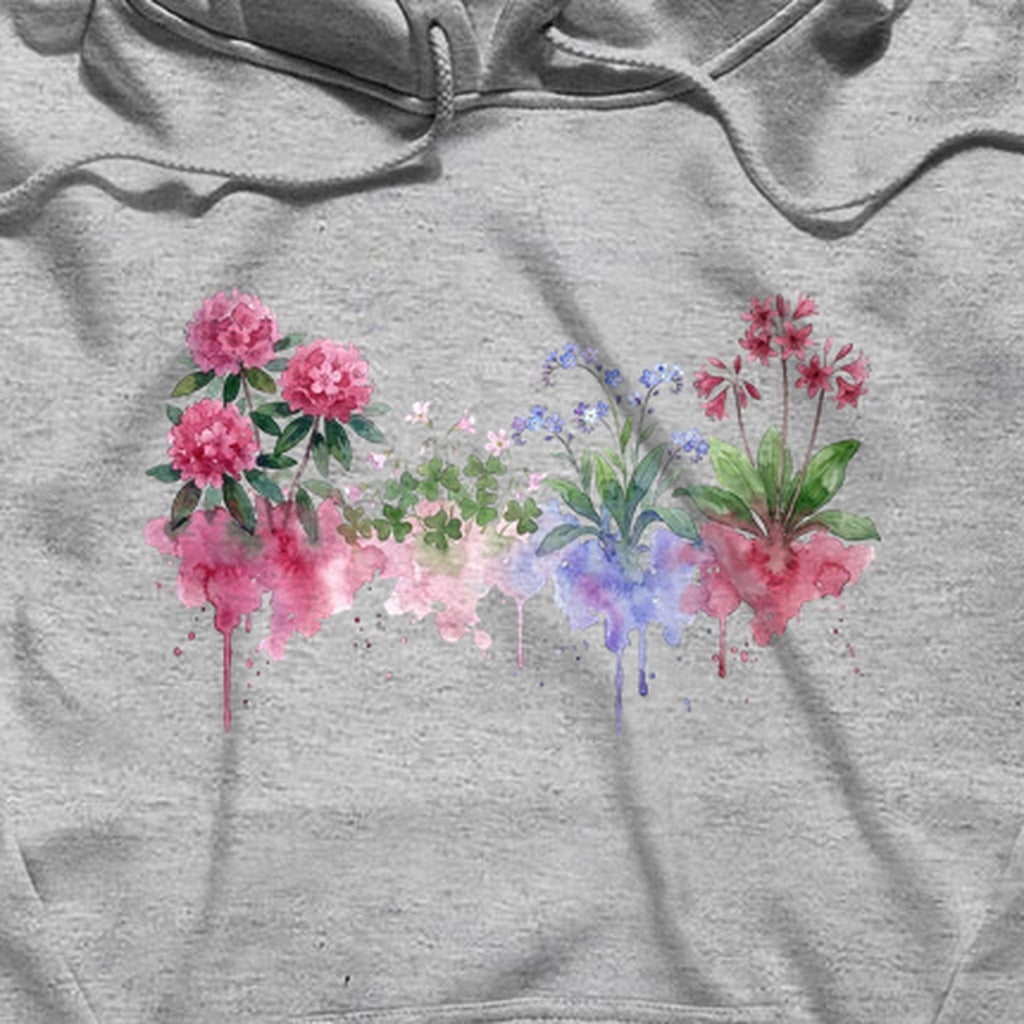 Watercolor Redwood Wildflowers Hoodie