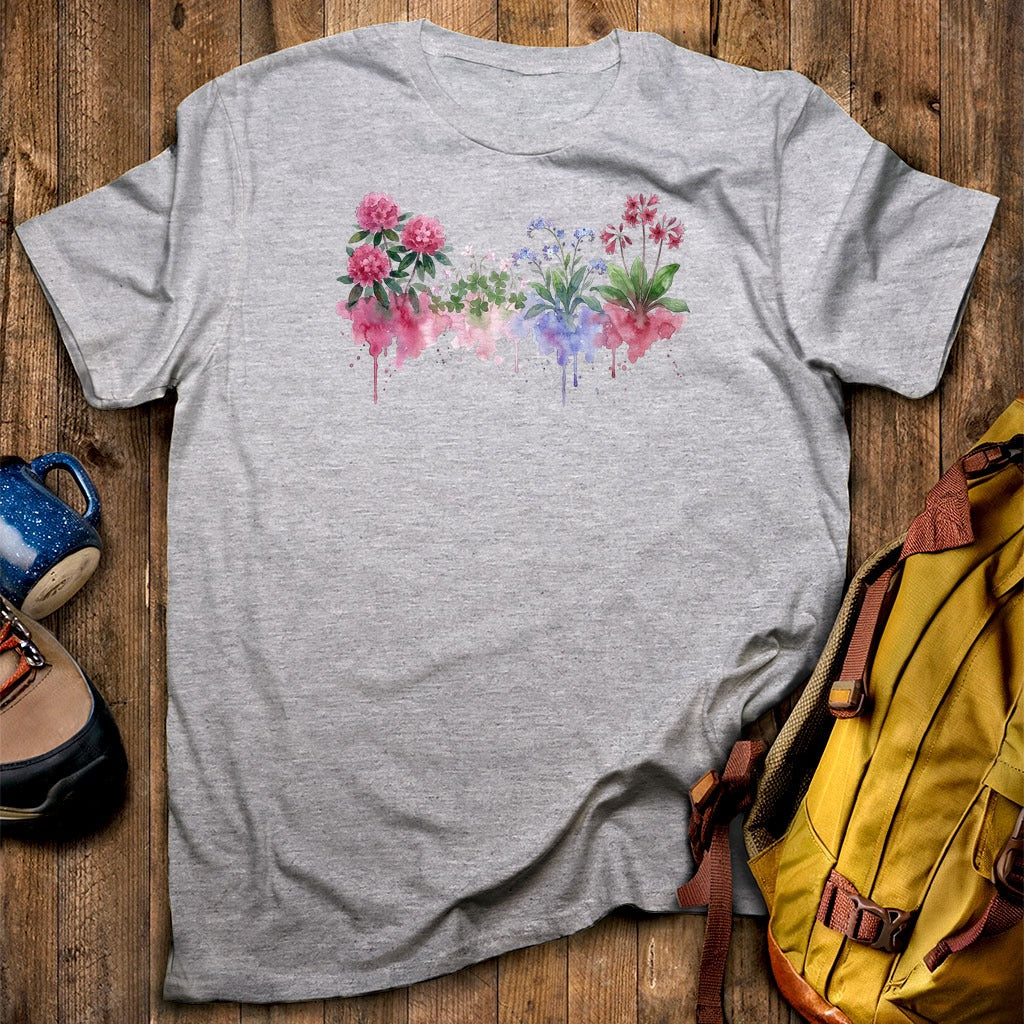 Watercolor Redwood Wildflowers T-Shirt