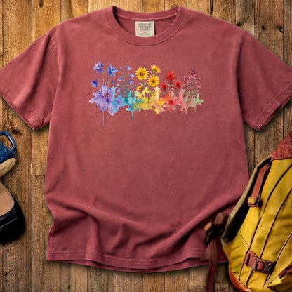 Watercolor Rocky Mountain Wildflowers Cotton T-Shirt