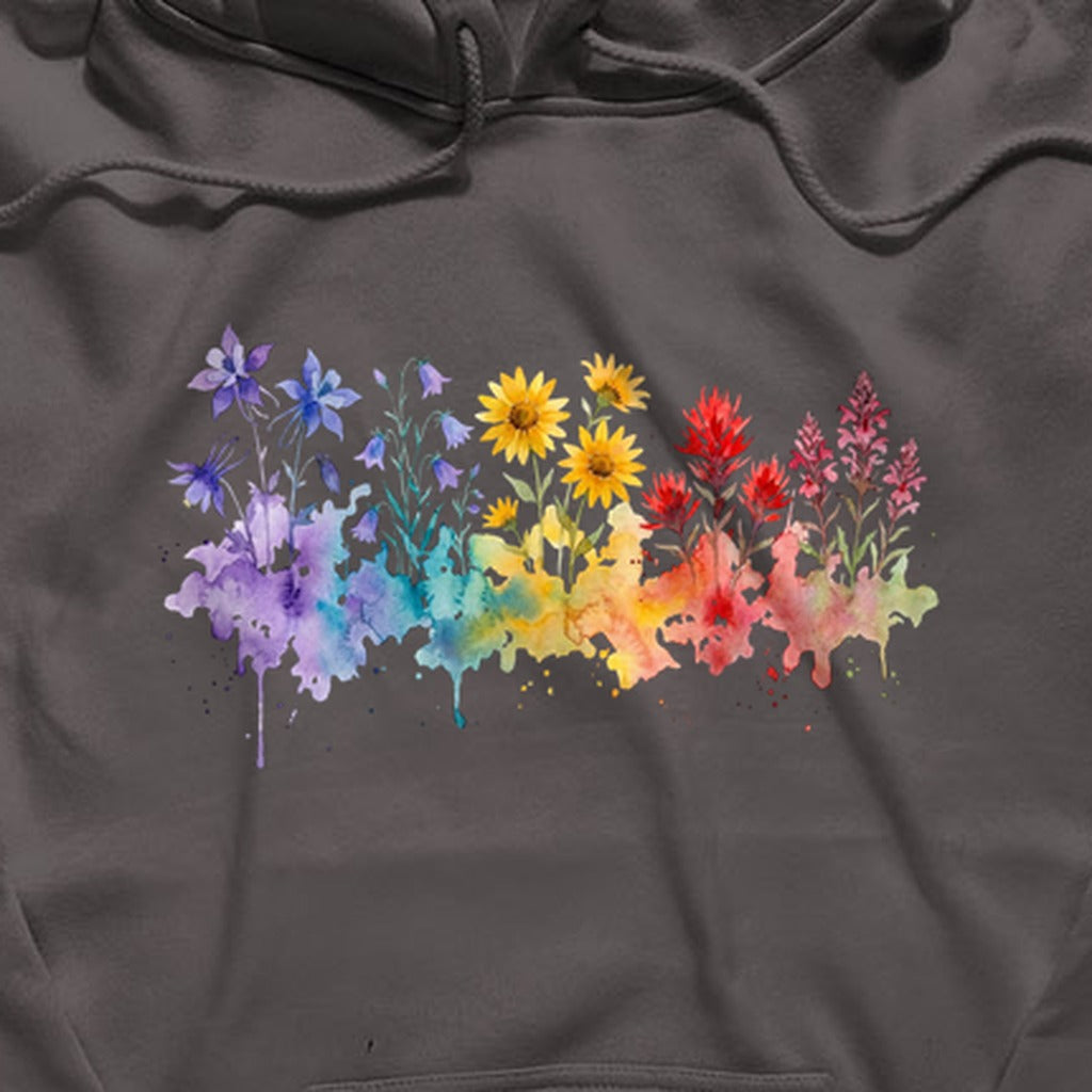 Watercolor Rocky Mountain Wildflowers Hoodie