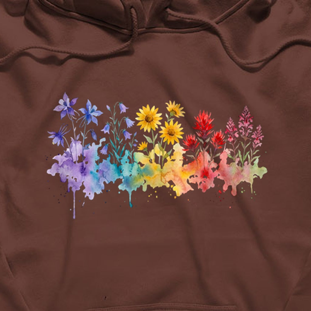 Watercolor Rocky Mountain Wildflowers Hoodie