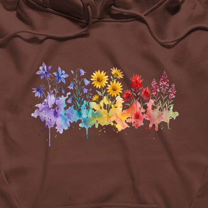Watercolor Rocky Mountain Wildflowers Hoodie