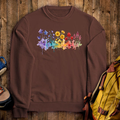 Watercolor Rocky Mountain Wildflowers Crewneck Sweatshirt