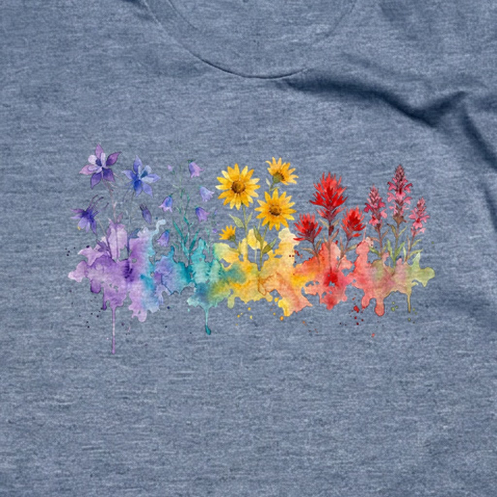 Watercolor Rocky Mountain Wildflowers T-Shirt