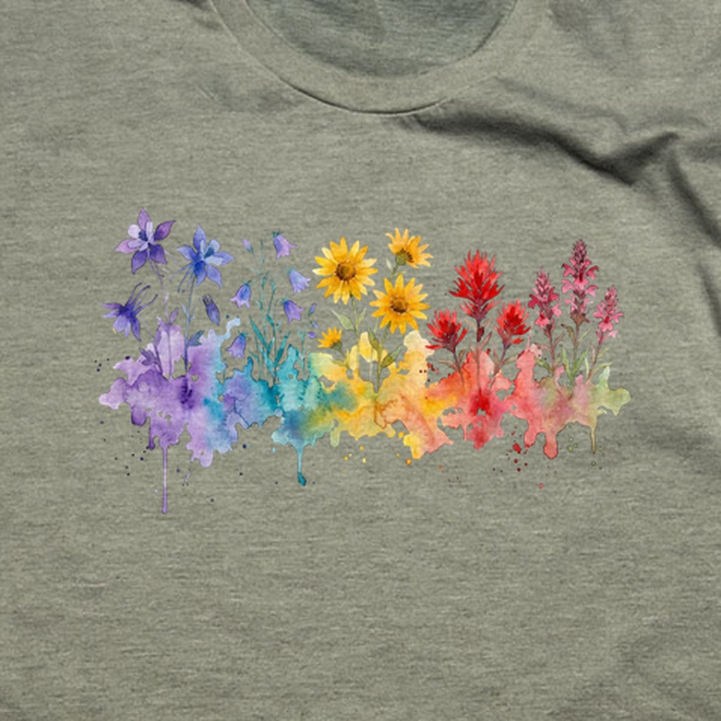 Watercolor Rocky Mountain Wildflowers T-Shirt