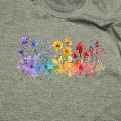 Watercolor Rocky Mountain Wildflowers T-Shirt
