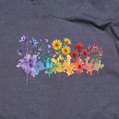 Watercolor Rocky Mountain Wildflowers T-Shirt