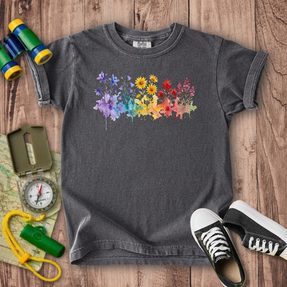 Watercolor Rocky Mountain Wildflowers Kids Cotton T-Shirt