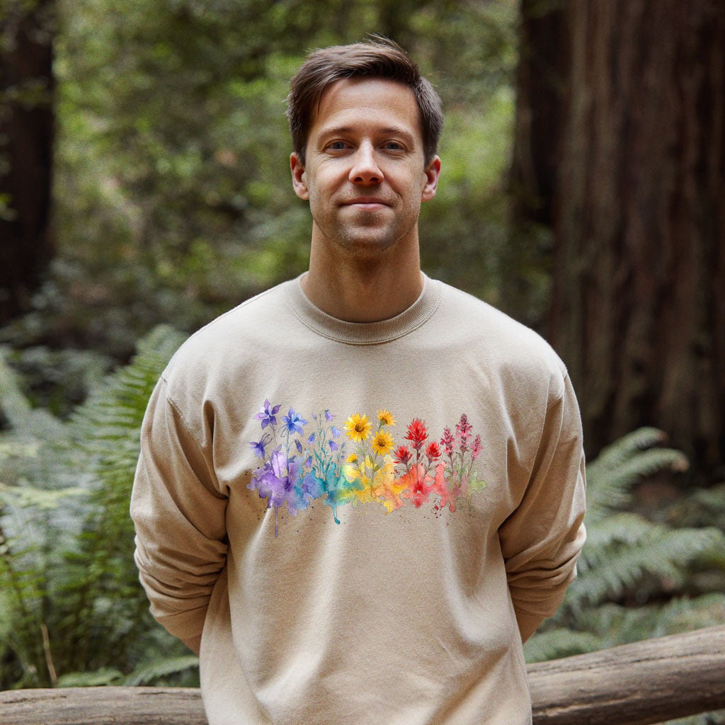Watercolor Rocky Mountain Wildflowers Crewneck Sweatshirt