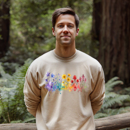 Watercolor Rocky Mountain Wildflowers Crewneck Sweatshirt