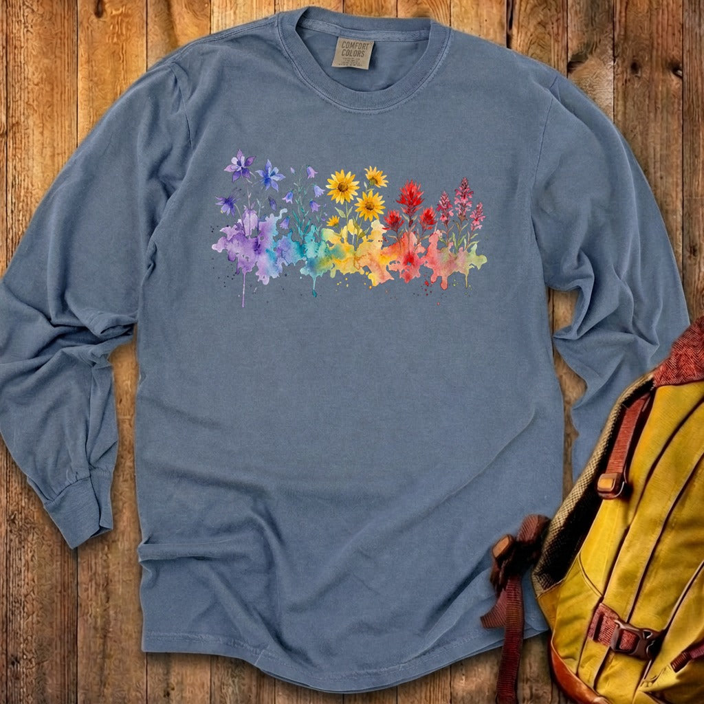 Watercolor Rocky Mountain Wildflowers Premium Long Sleeve