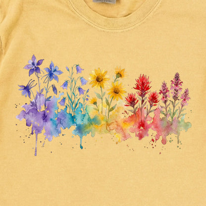 Watercolor Rocky Mountain Wildflowers Premium Long Sleeve