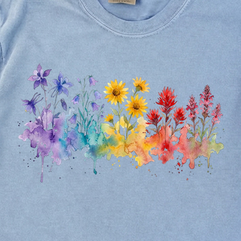 Watercolor Rocky Mountain Wildflowers Premium Long Sleeve