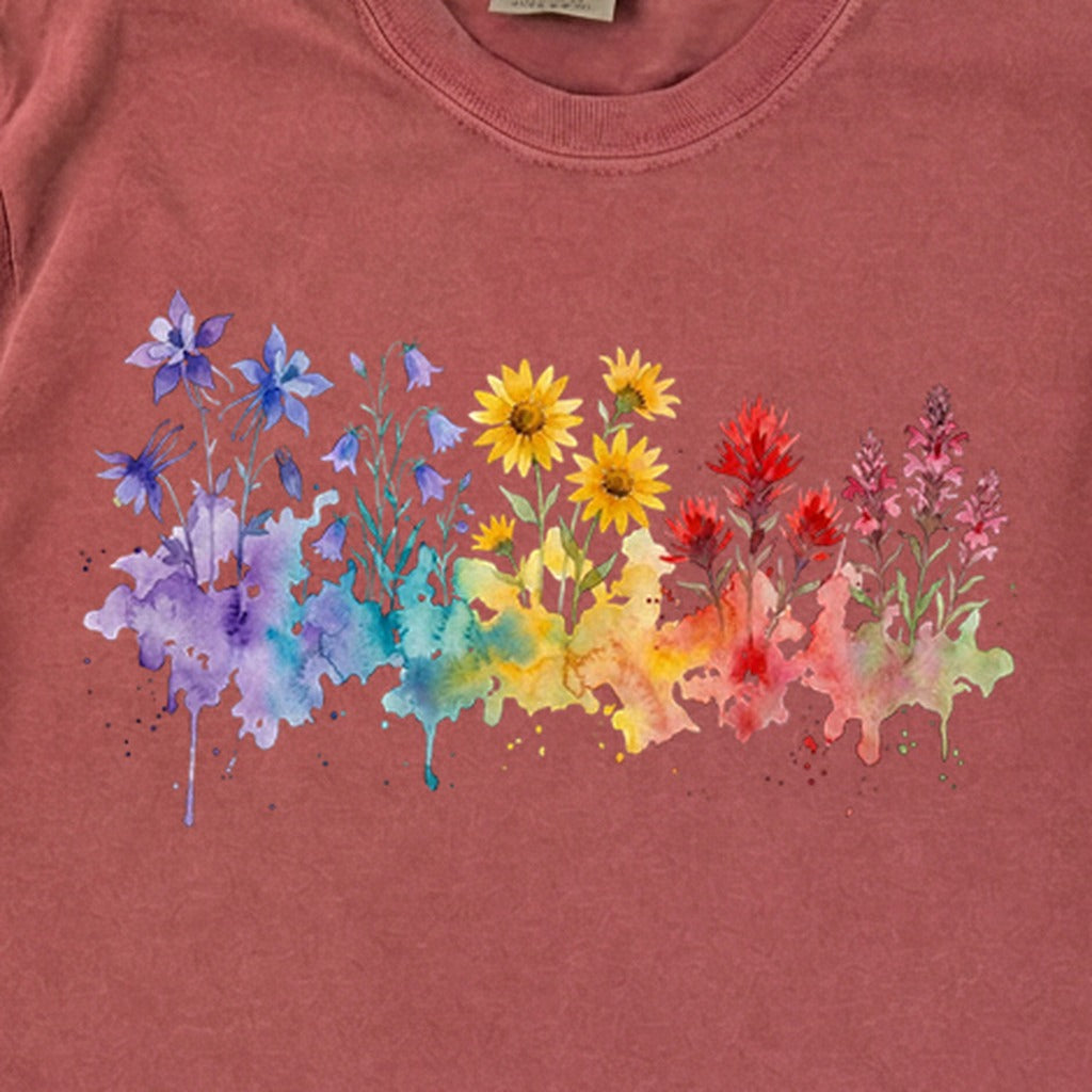 Watercolor Rocky Mountain Wildflowers Premium Long Sleeve