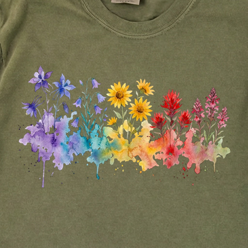 Watercolor Rocky Mountain Wildflowers Premium Long Sleeve