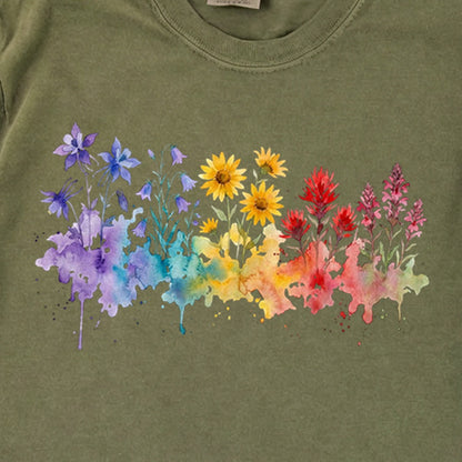 Watercolor Rocky Mountain Wildflowers Premium Long Sleeve