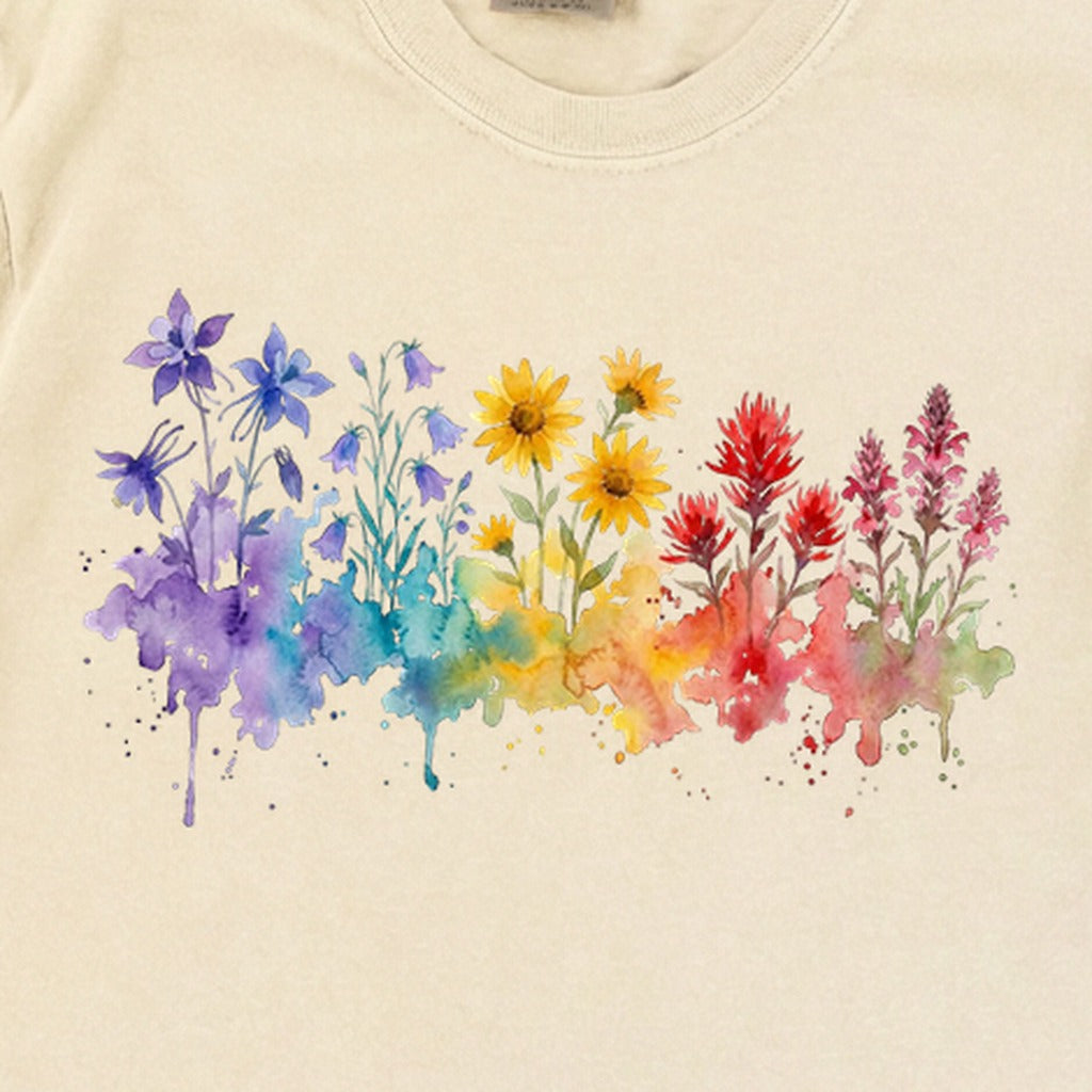 Watercolor Rocky Mountain Wildflowers Premium Long Sleeve