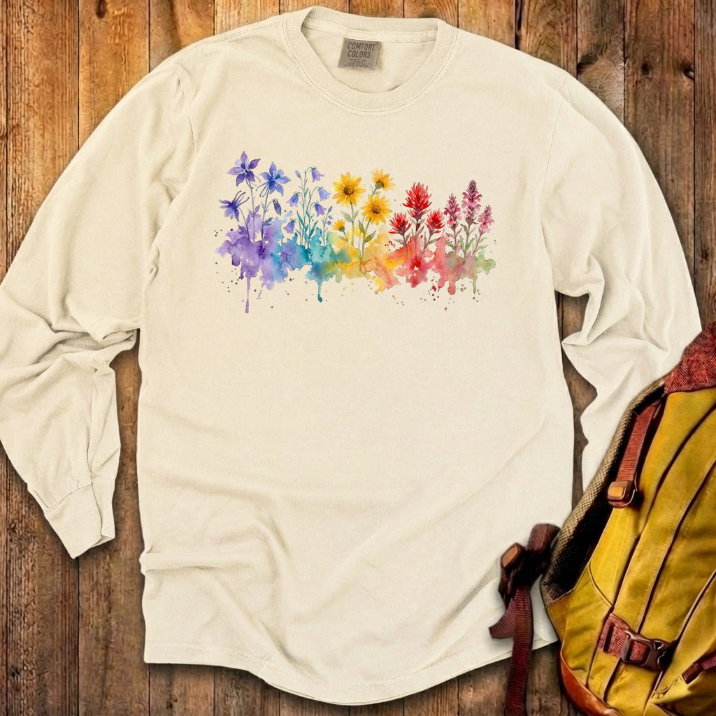 Watercolor Rocky Mountain Wildflowers Premium Long Sleeve