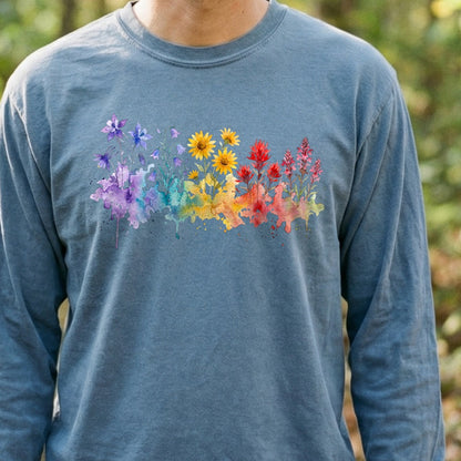 Watercolor Rocky Mountain Wildflowers Premium Long Sleeve